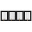 Sammenklappelig hundegitter med stativer 4 pcs Sort eg 241 cm