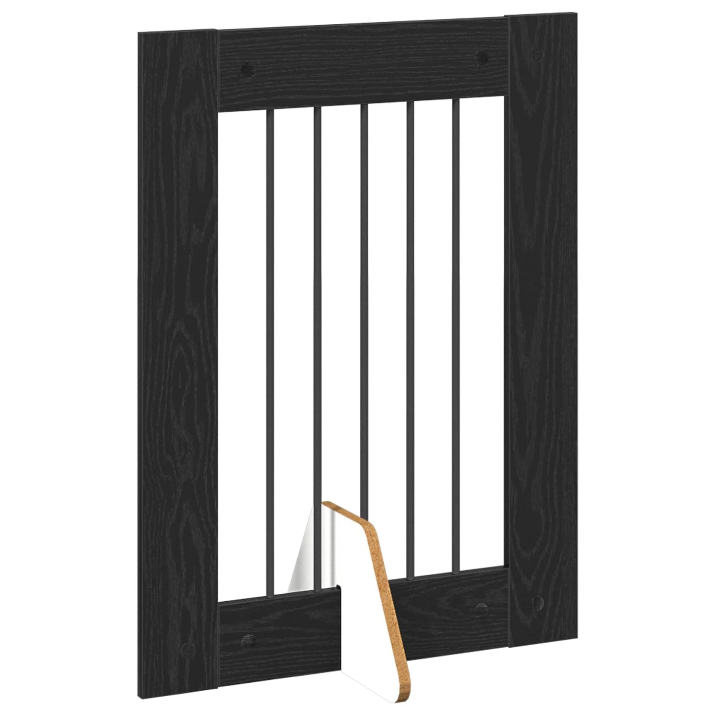 Sammenklappelig hundegitter med stativer 4 pcs Sort eg 241 cm