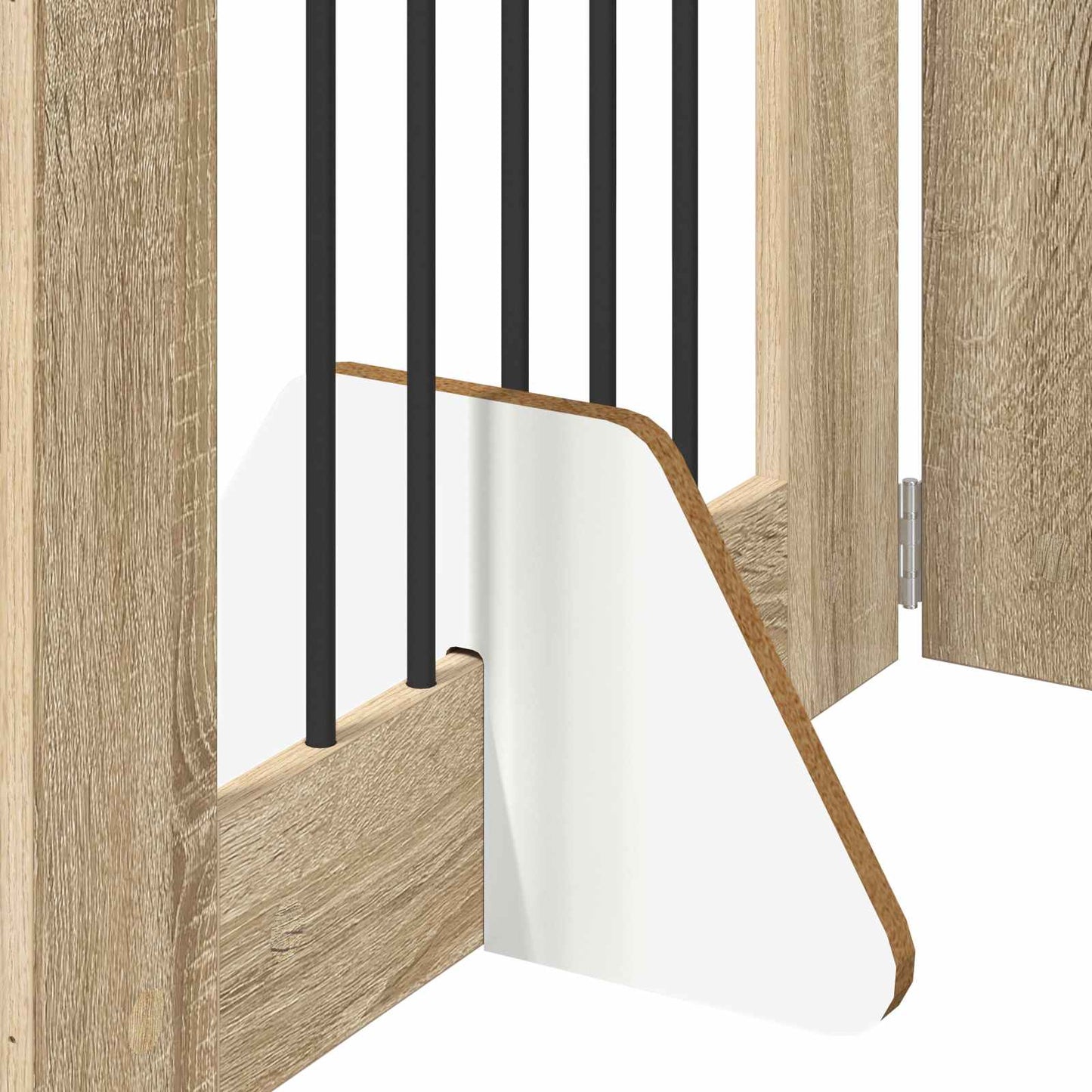 Sammenklappelig hundegitter med stativer 4 pcs Sonoma-eg 241 cm