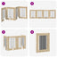 Sammenklappelig hundegitter med stativer 4 pcs Sonoma-eg 241 cm