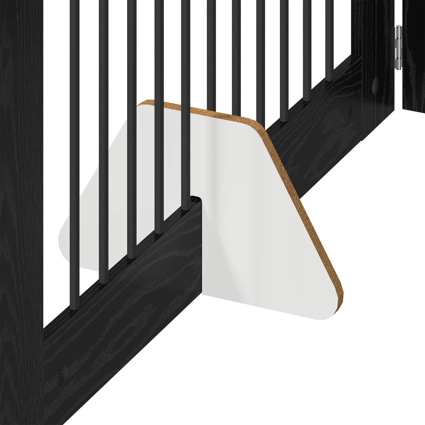 Sammenklappelig hundegitter med stativer 2 pcs Sort eg 200,5 cm