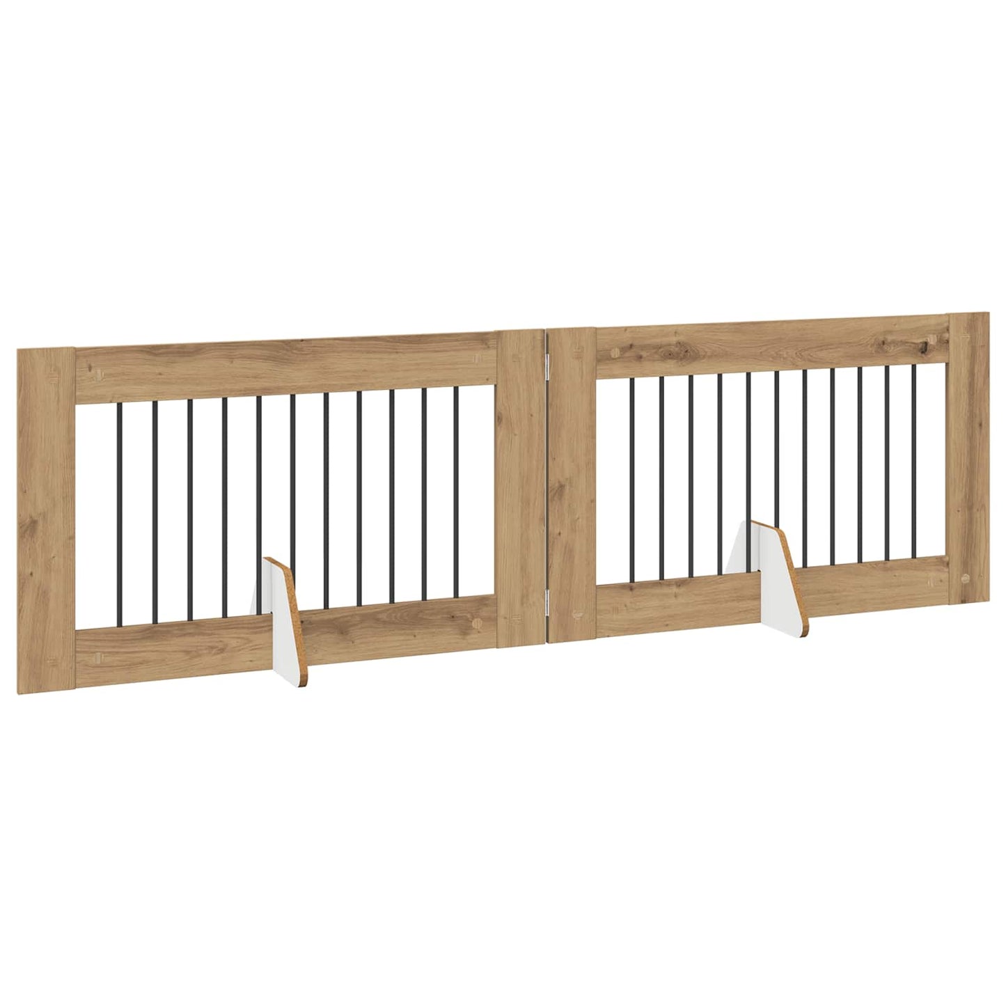 Sammenklappelig hundegitter med stativer 2 pcs Artisan-eg