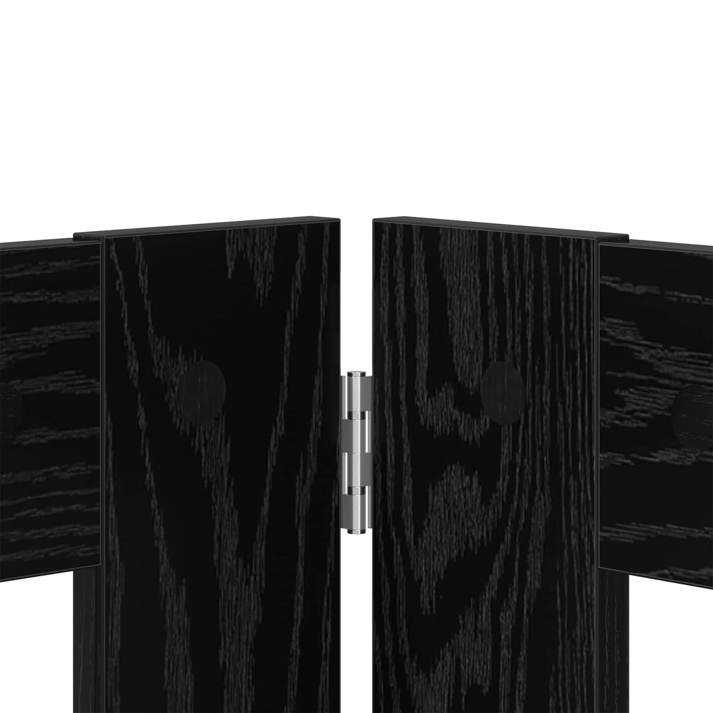 Sammenklappelig hundegitter med stativer 4 pcs Sort eg 401 cm