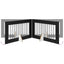 Sammenklappelig hundegitter med stativer 4 pcs Sort eg 401 cm