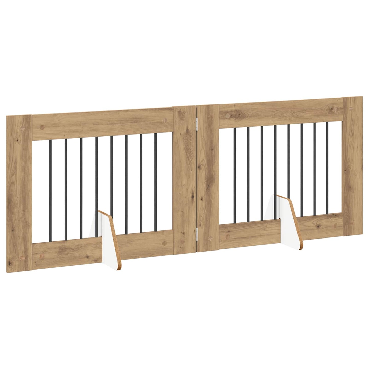 Sammenklappelig hundegitter med stativer 2 stk. Artisan-eg
