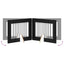 Sammenklappelig hundegitter med stativer 4 pcs Sort eg 321 cm