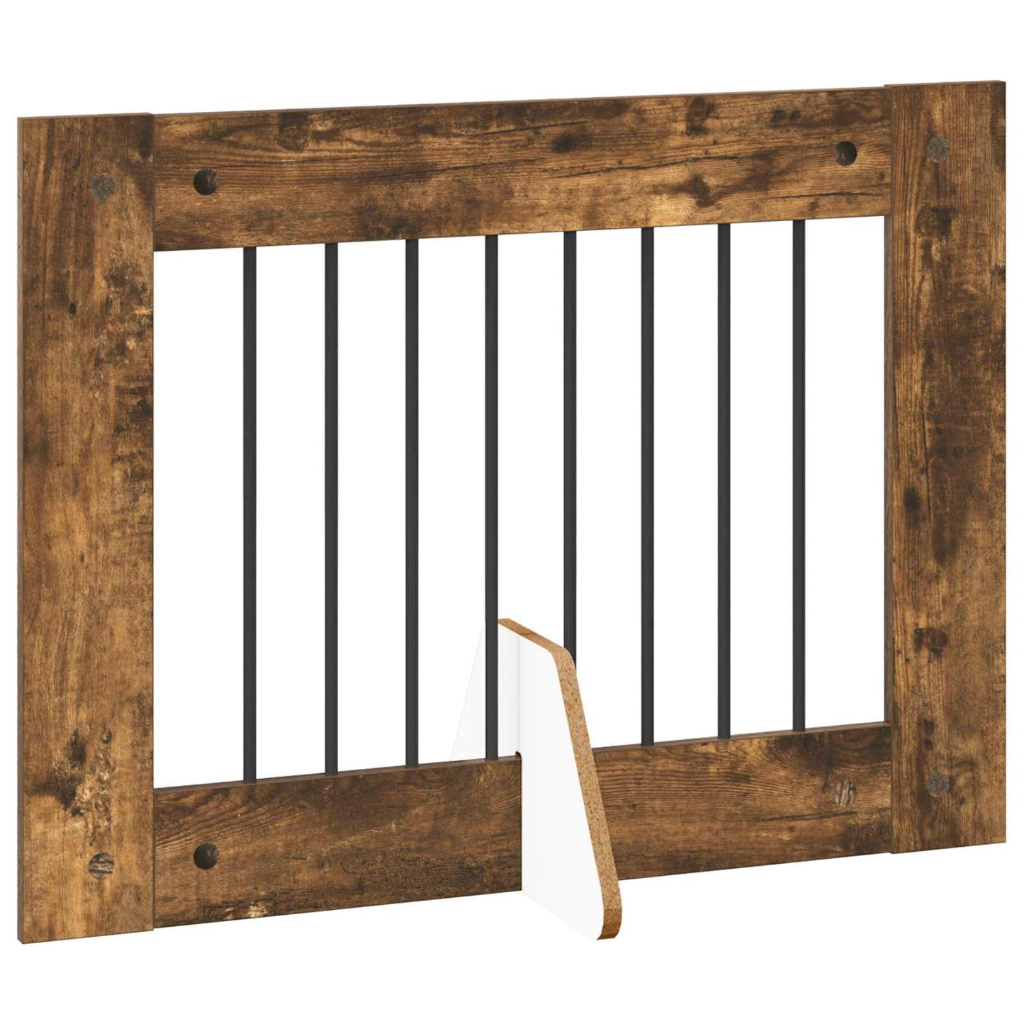 Sammenklappelig hundegitter med stativer 4 pcs Røget eg 321 cm