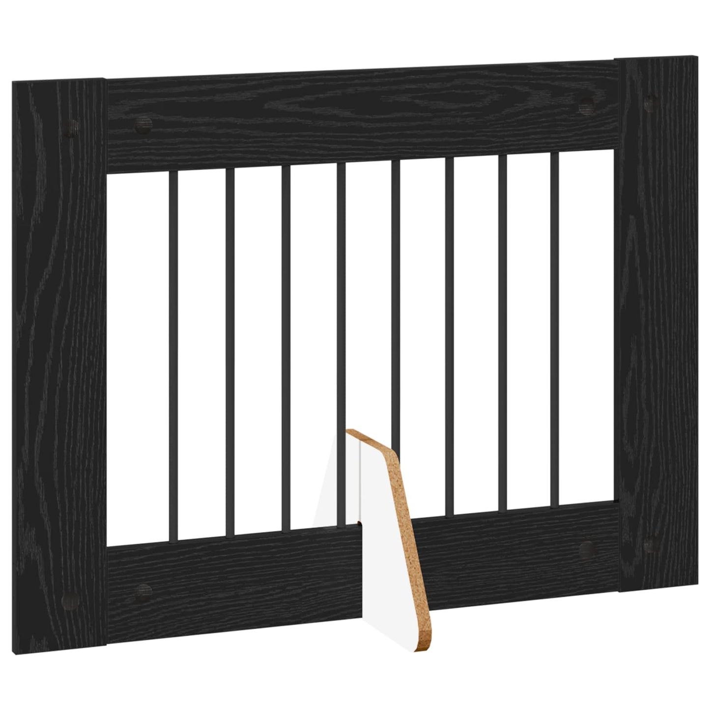 Sammenklappelig hundegitter med stativer 6 pcs Sort eg 482 cm