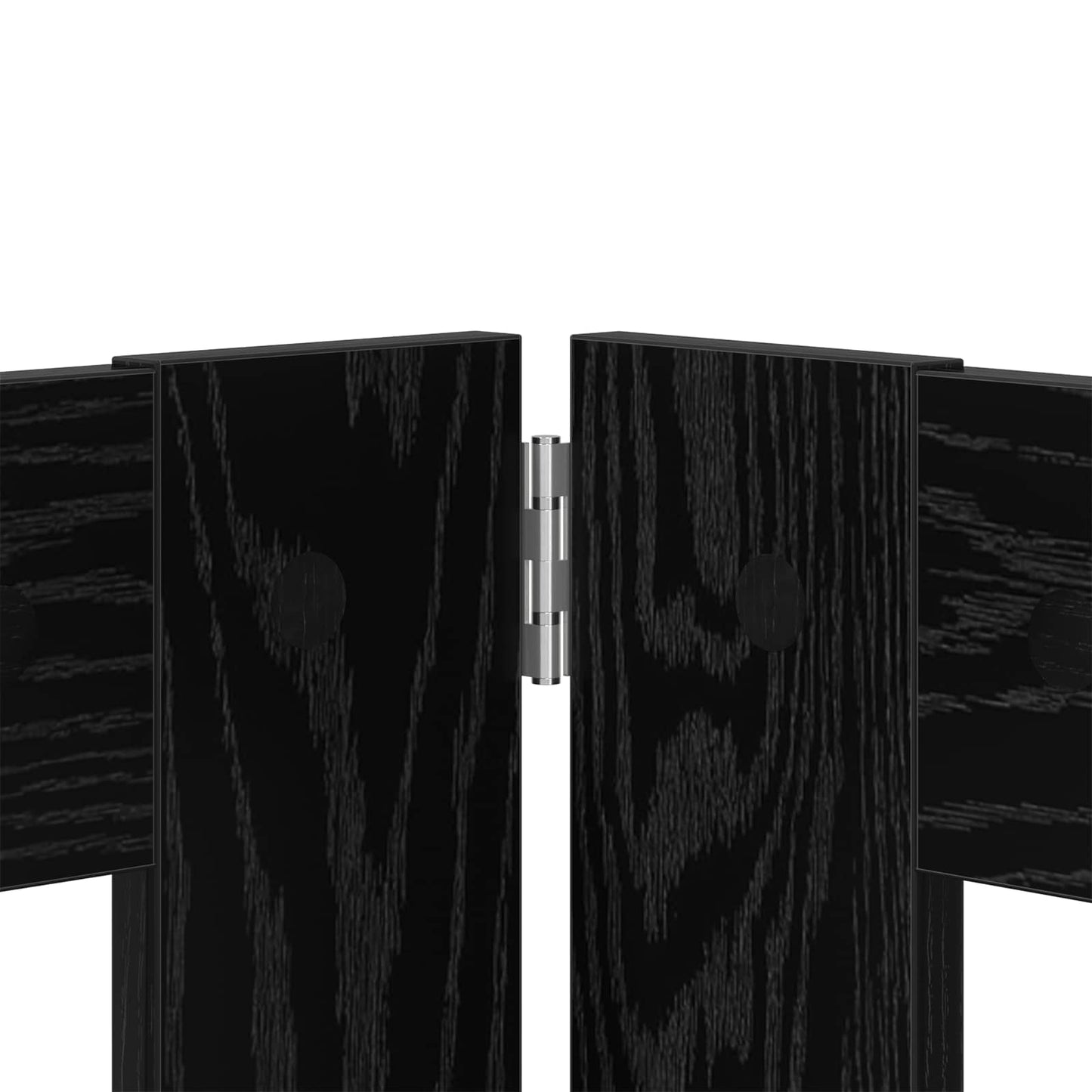 Sammenklappelig hundegitter med stativer 2 pcs Sort eg 120,5 cm