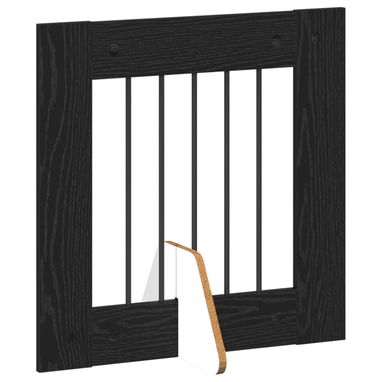 Sammenklappelig hundegitter med stativer 2 pcs Sort eg 120,5 cm