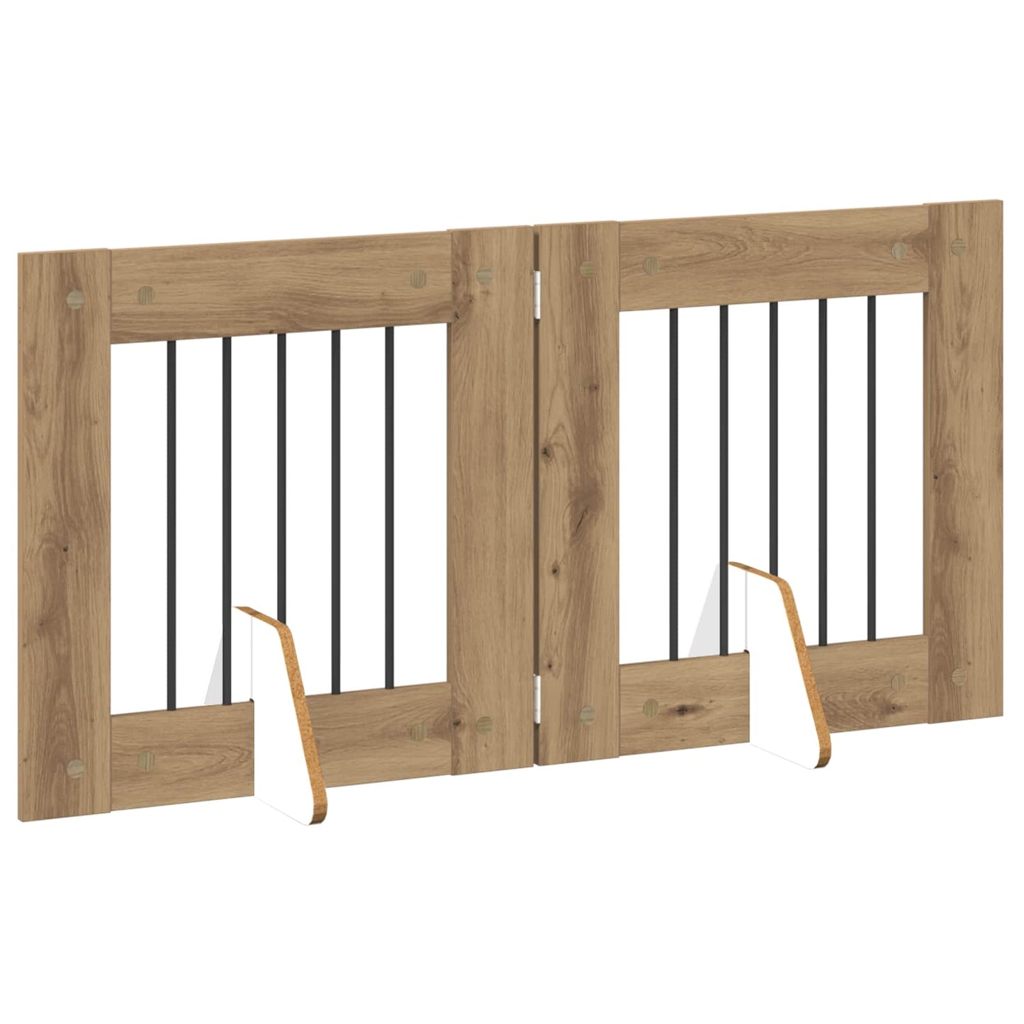 Sammenklappelig hundegitter med stativer 2 stk. Artisan-eg