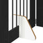Sammenklappelig hundegitter med stativer 4 pcs Sort eg 241 cm
