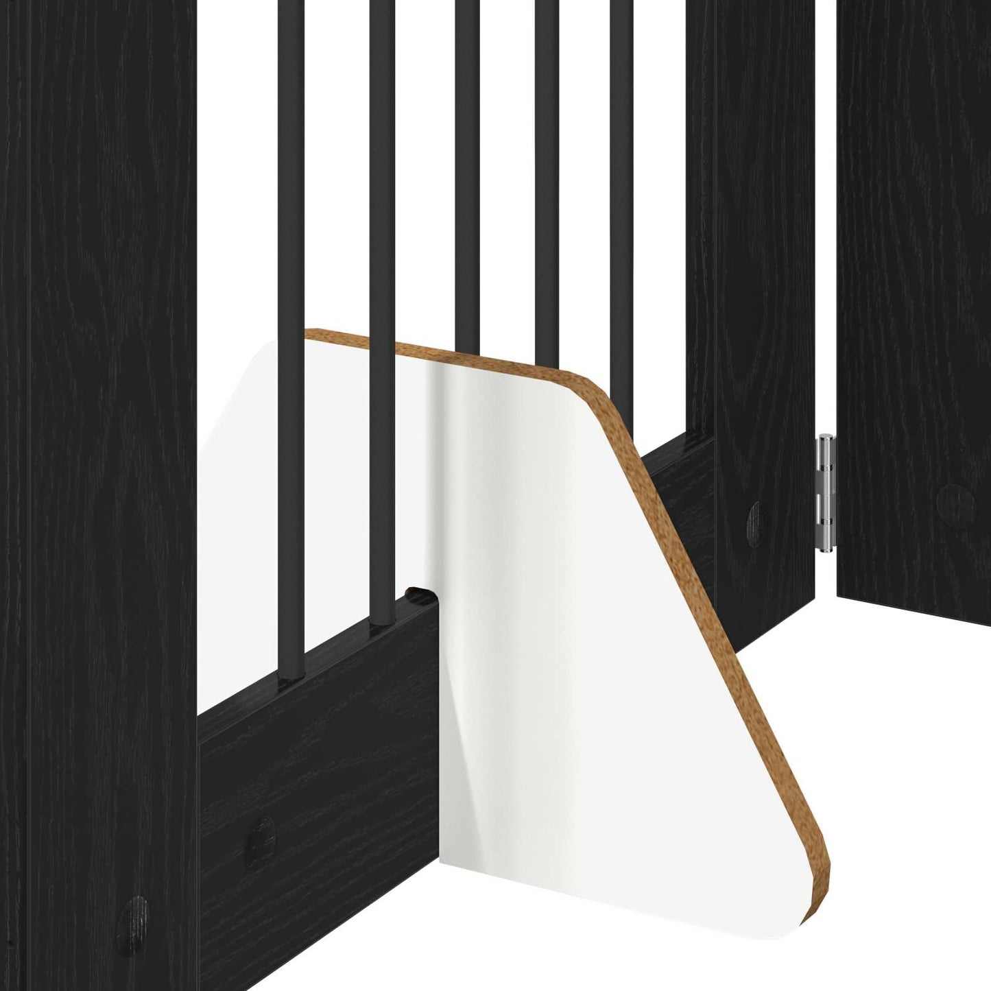 Sammenklappelig hundegitter med stativer 4 pcs Sort eg 241 cm