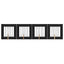 Sammenklappelig hundegitter med stativer 4 pcs Sort eg 241 cm