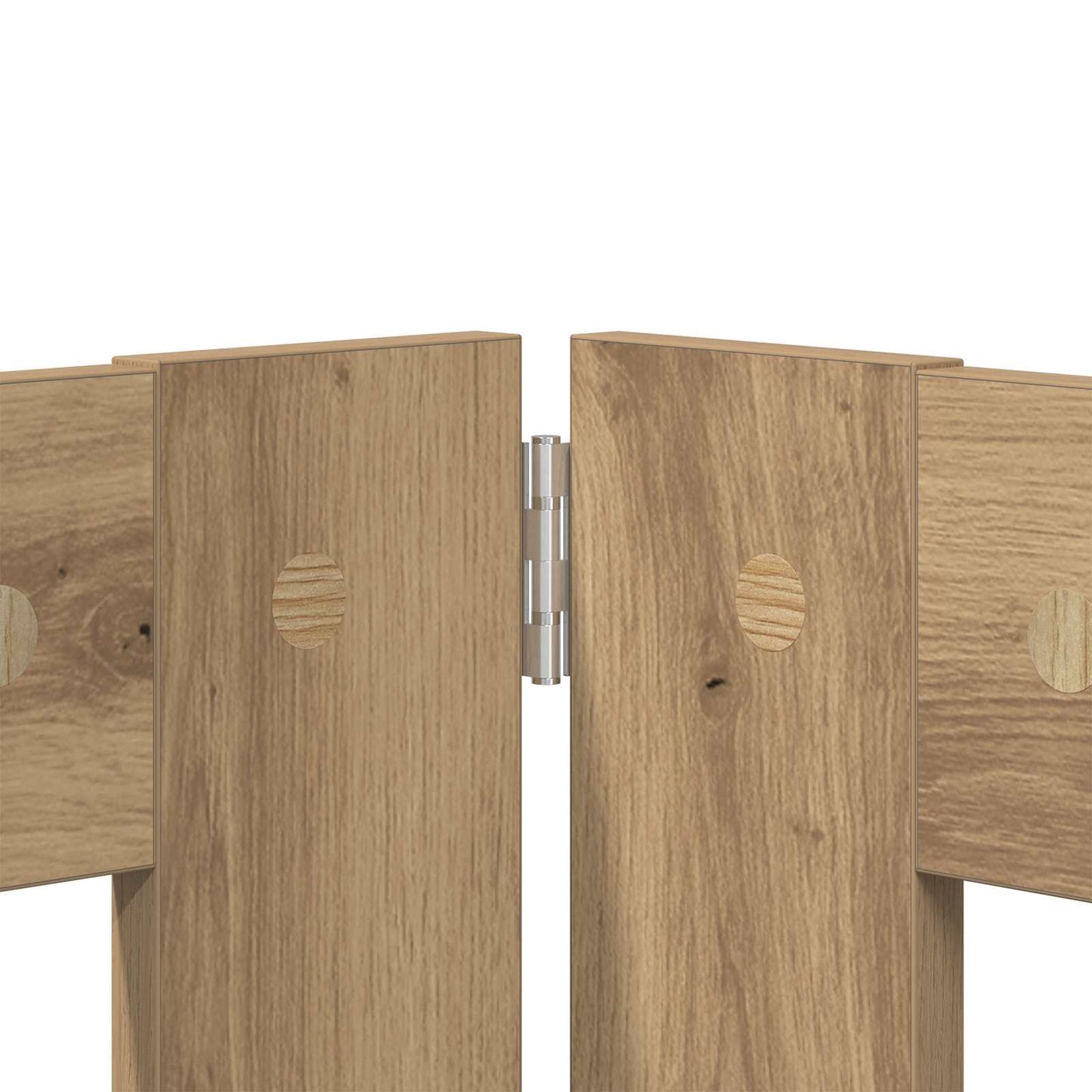 Sammenklappelig hundegitter med stativer 8 pcs Artisan-eg 60 cm