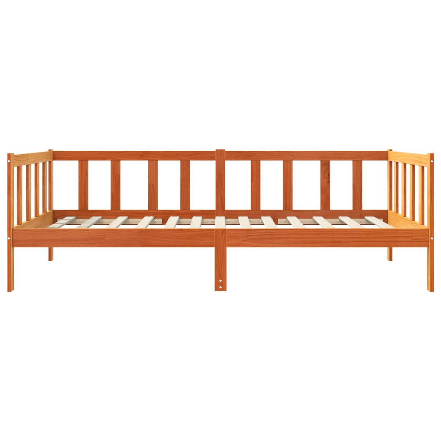 Sengestel med hovedgærde Voks brun 90 x 190 cm Massiv fyrretræ
