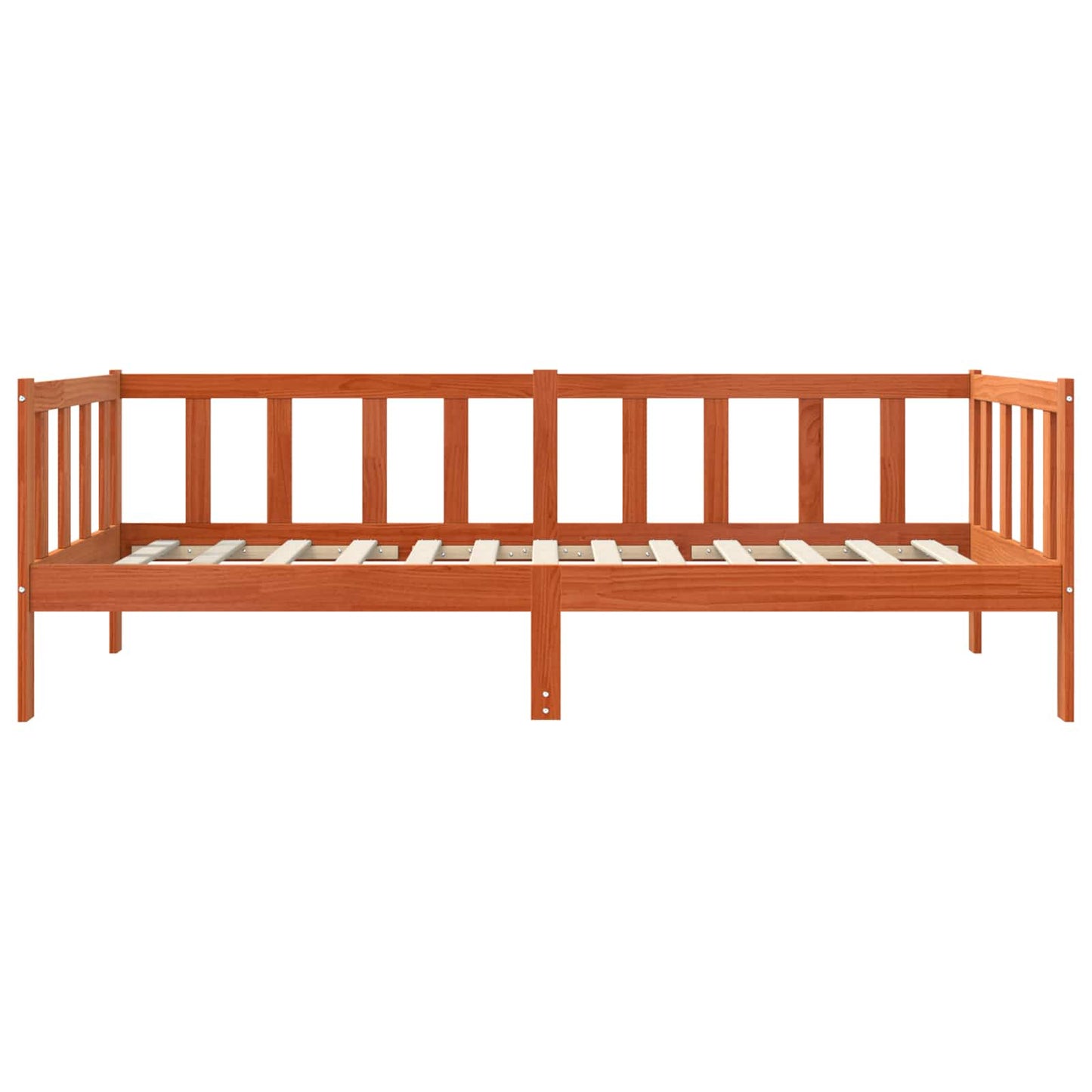 Sengestel med hovedgærde Voks brun 90 x 190 cm Massiv fyrretræ