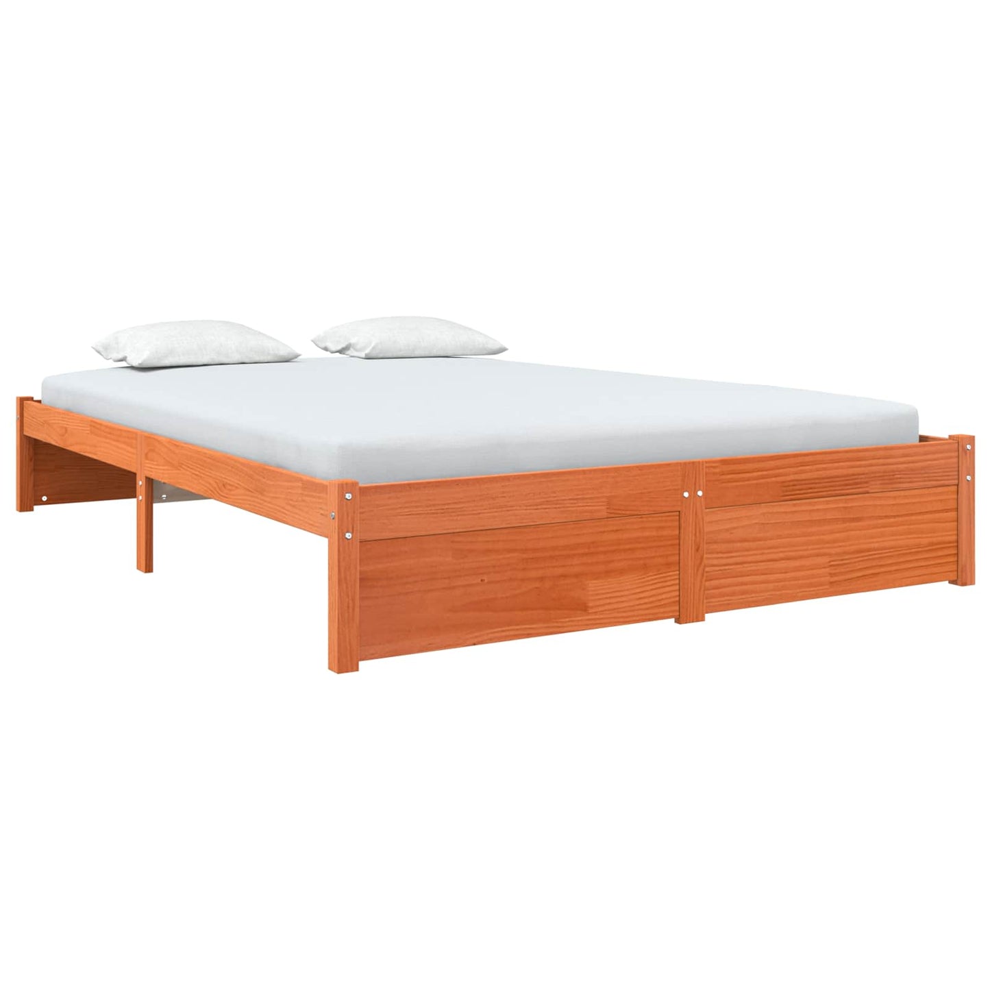Sengestel Voks brun 160 x 200 cm Massivt fyrretræ