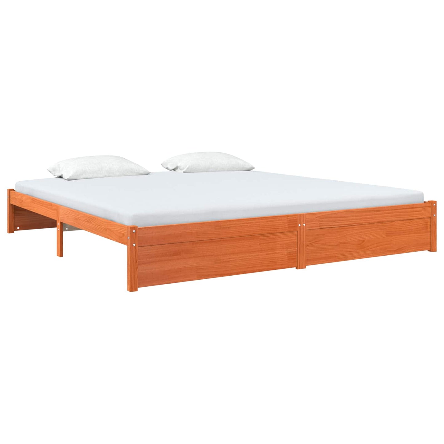 Sengestel Voks brun 200 x 200 cm Massivt fyrretræ