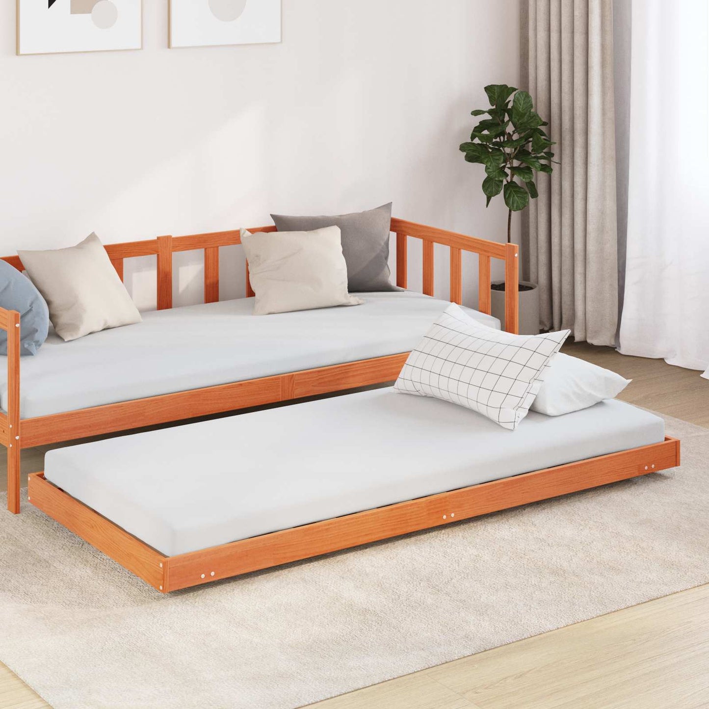 Sengestel Voks brun 70 x 190 cm Massiv fyrretræ