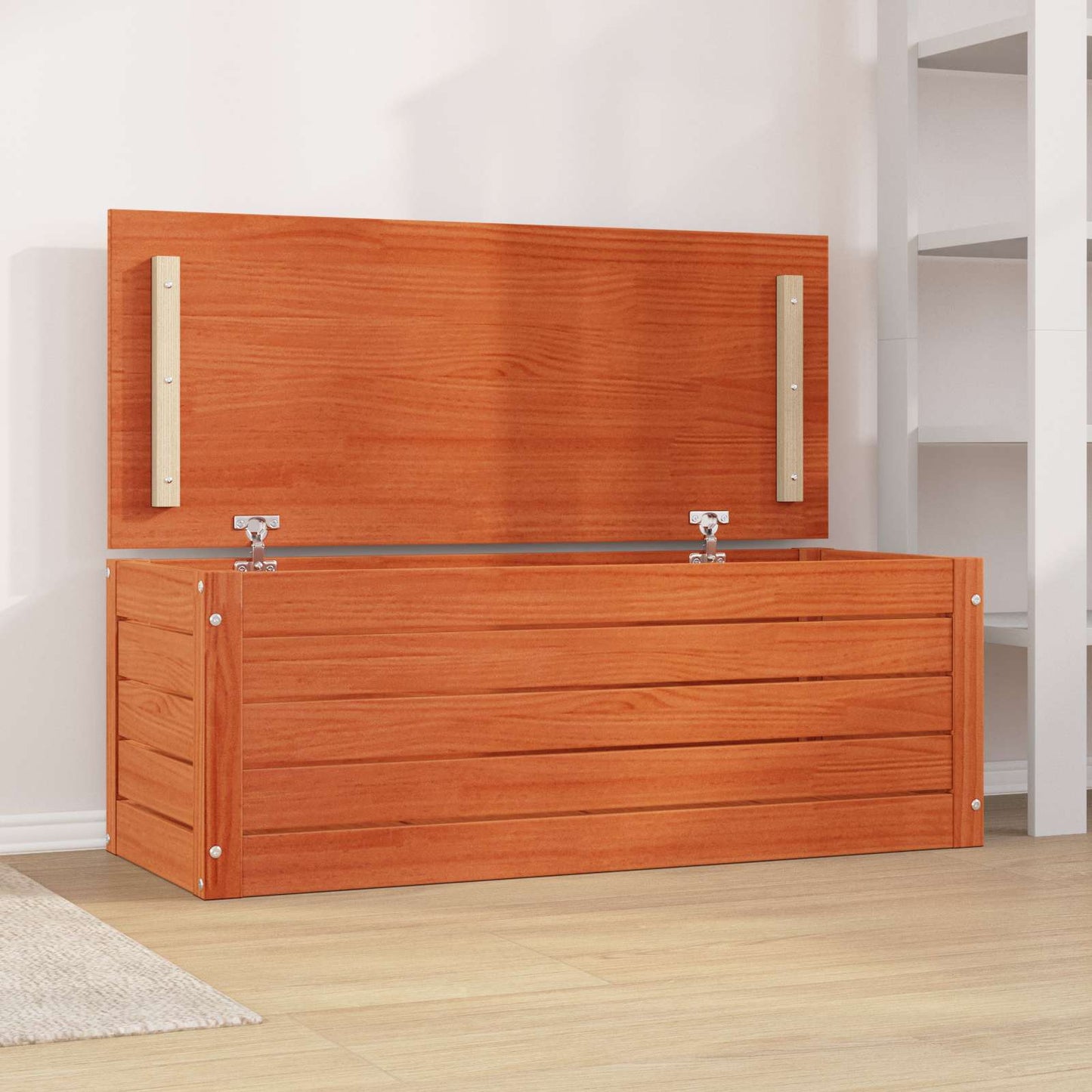 Opbevaringskasse Voks brun 89 x 36,5 x 33 cm Massiv fyrretræ