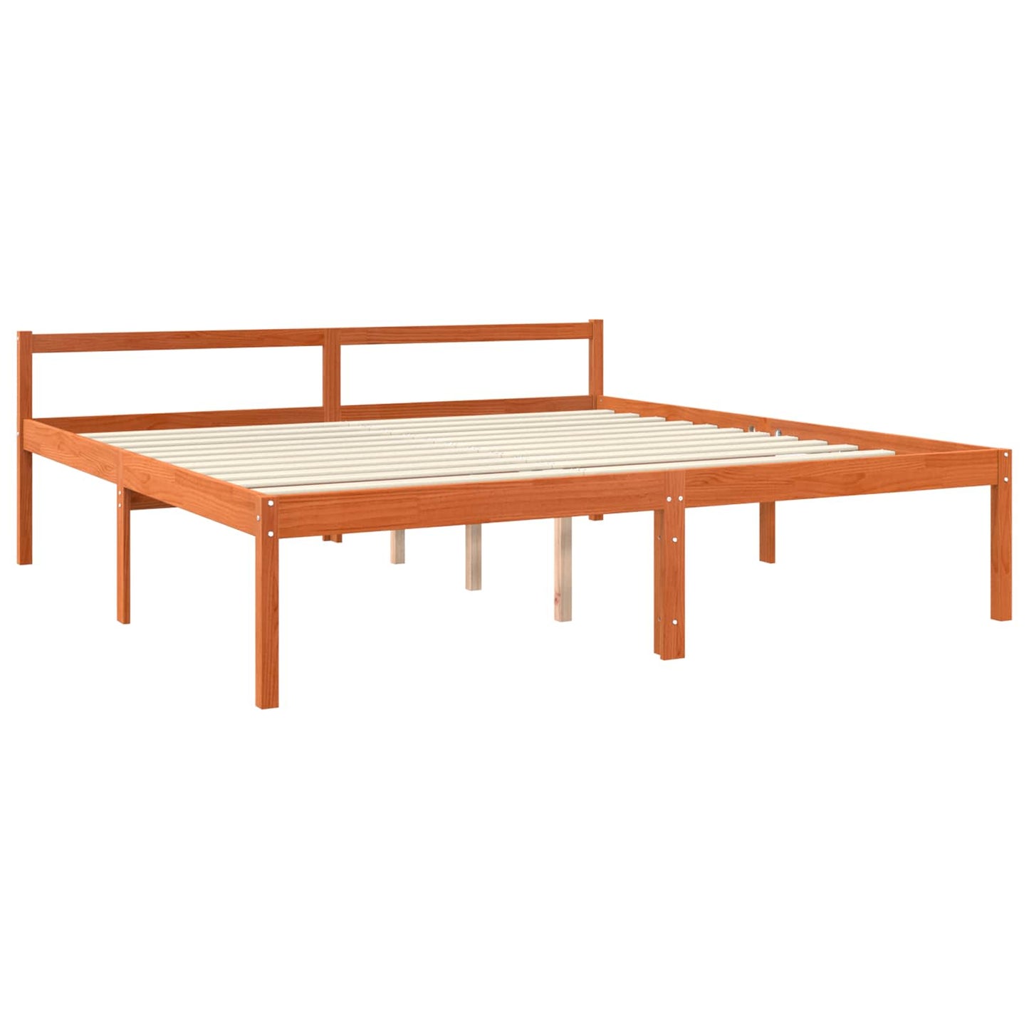 Sengestel med hovedgærde Voks brun 200 x 200 cm Massiv fyrretræ