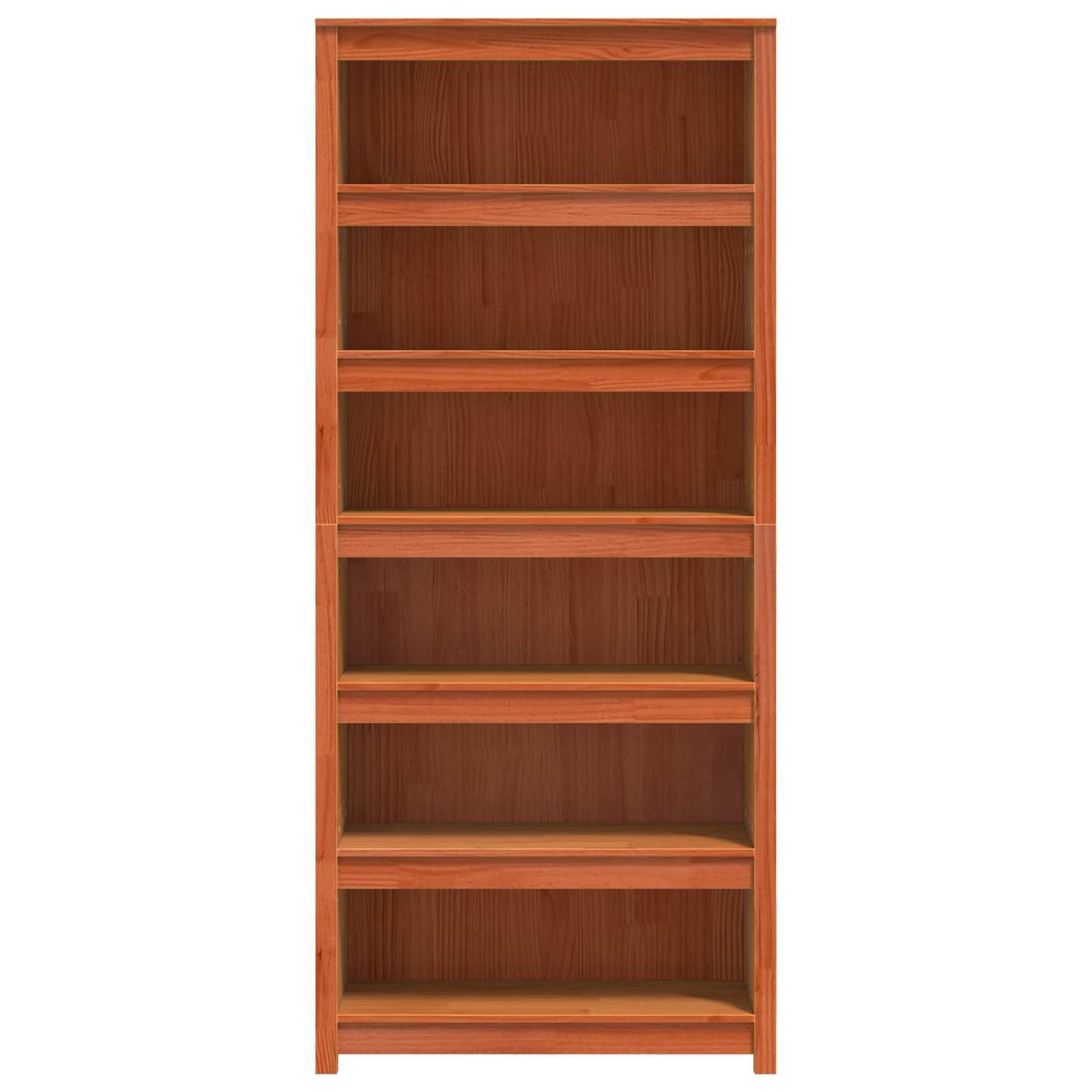 Bogskab Voks brun 80 x 35 x 183 cm Massiv fyrretræ