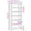 Bogskab Voks brun 80 x 35 x 183 cm Massiv fyrretræ