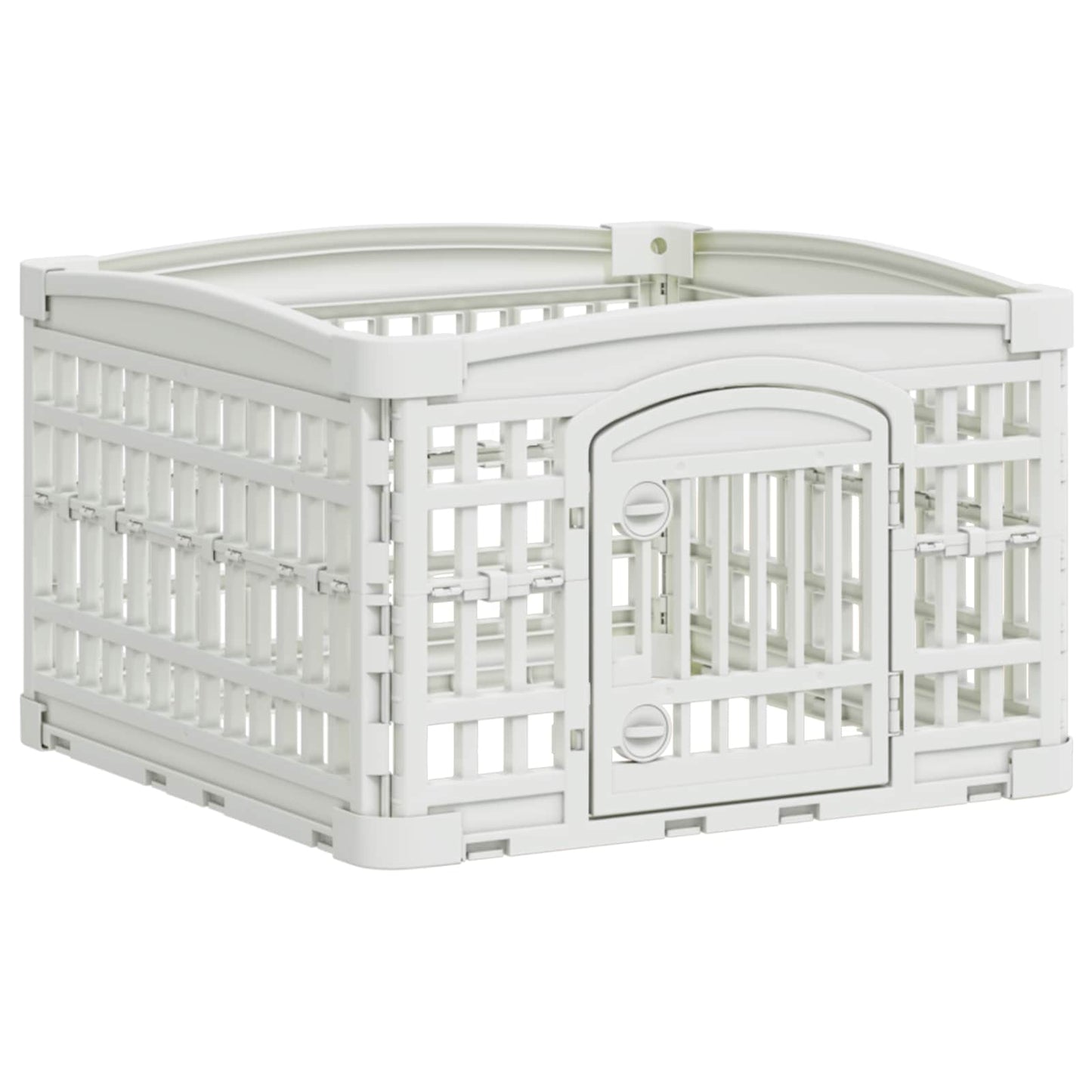 4-panelers hunde legegrind 60 x 60 x 38 cm Plastik Hvid
