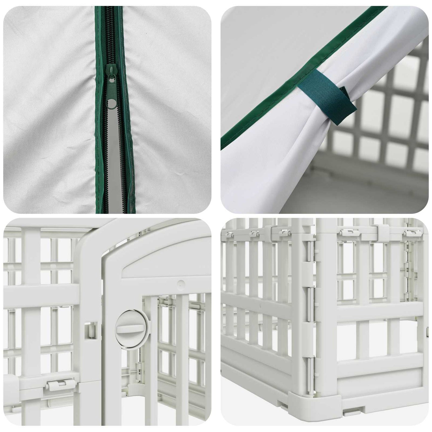 4 Panelers Hundelufter med Tag 60 x 60 x 82 cm Plastik Hvid