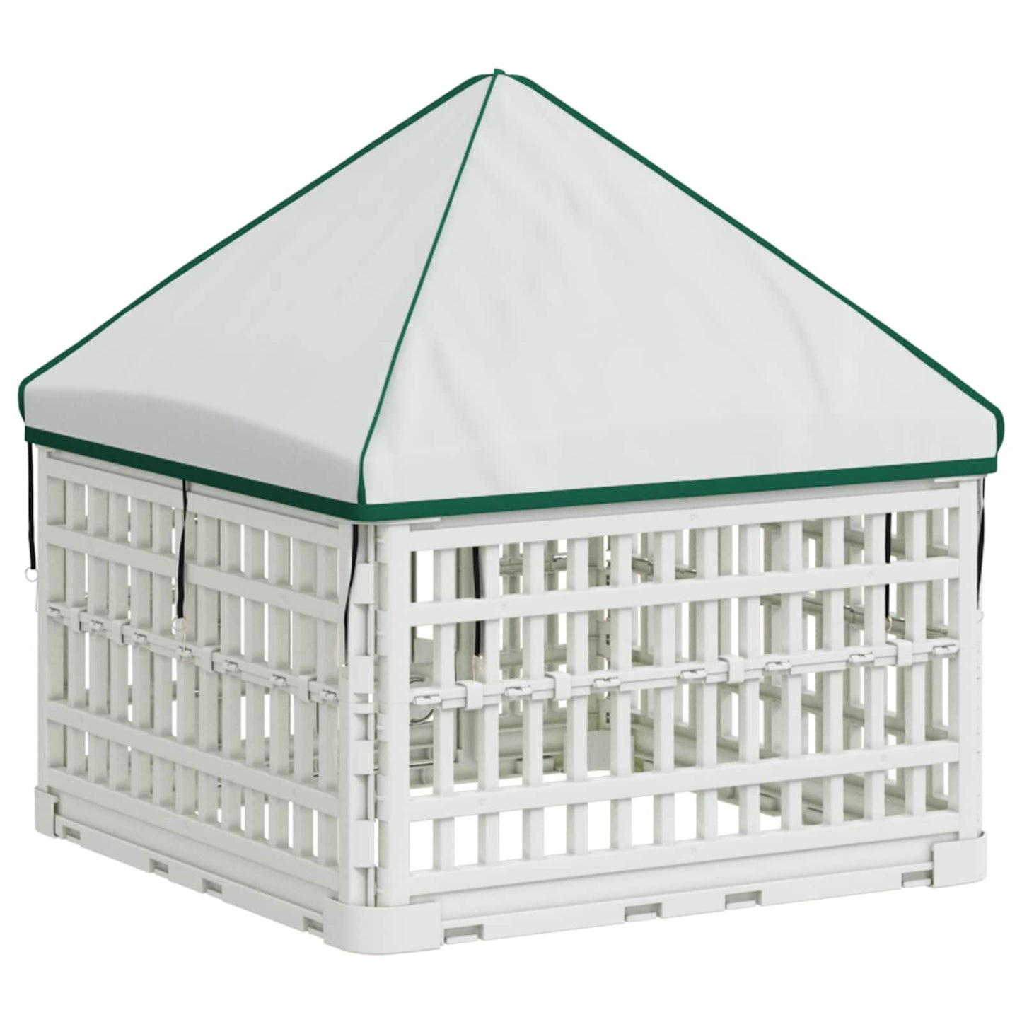4 Panelers Hundelufter med Tag 60 x 60 x 82 cm Plastik Hvid