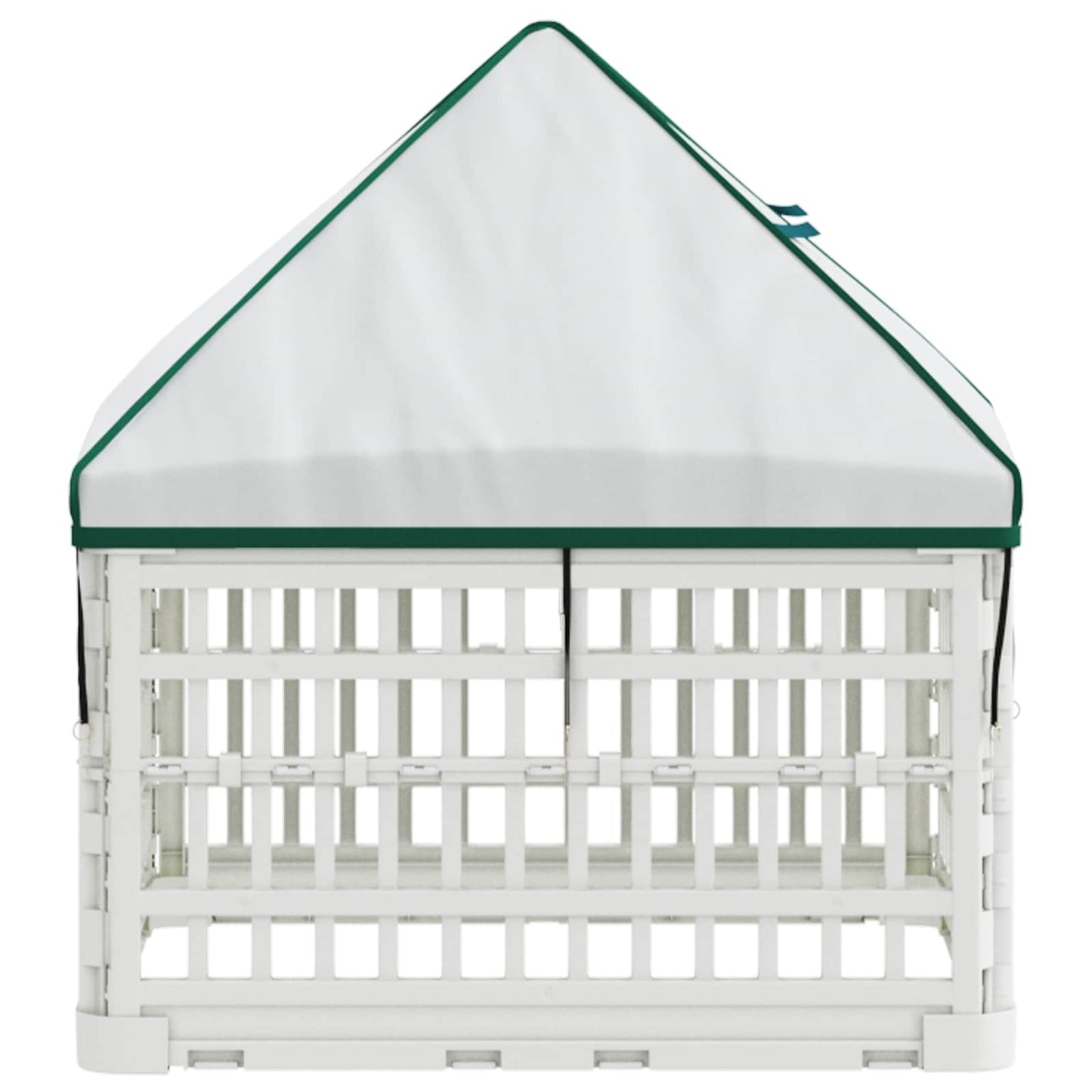 4 Panelers Hundelufter med Tag 60 x 60 x 82 cm Plastik Hvid