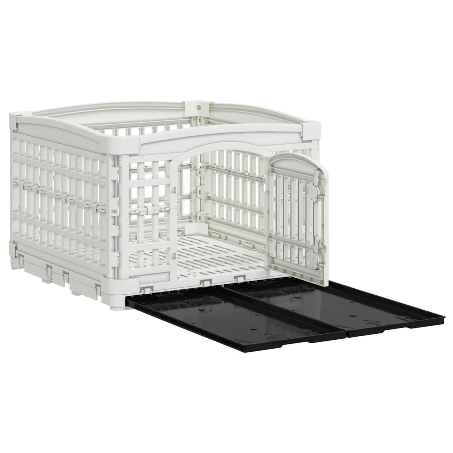 4-panelers hunde legegrind 122 x 106,5 x 82 cm Plastik Hvid