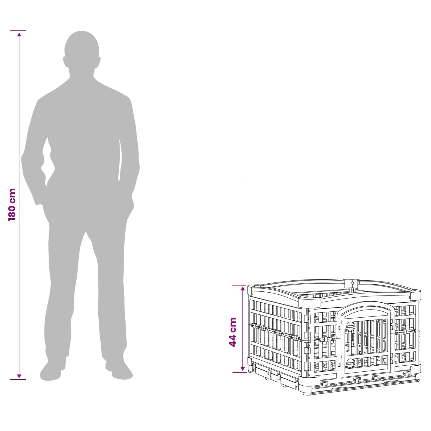4-panelers hunde legegrind 122 x 106,5 x 82 cm Plastik Hvid