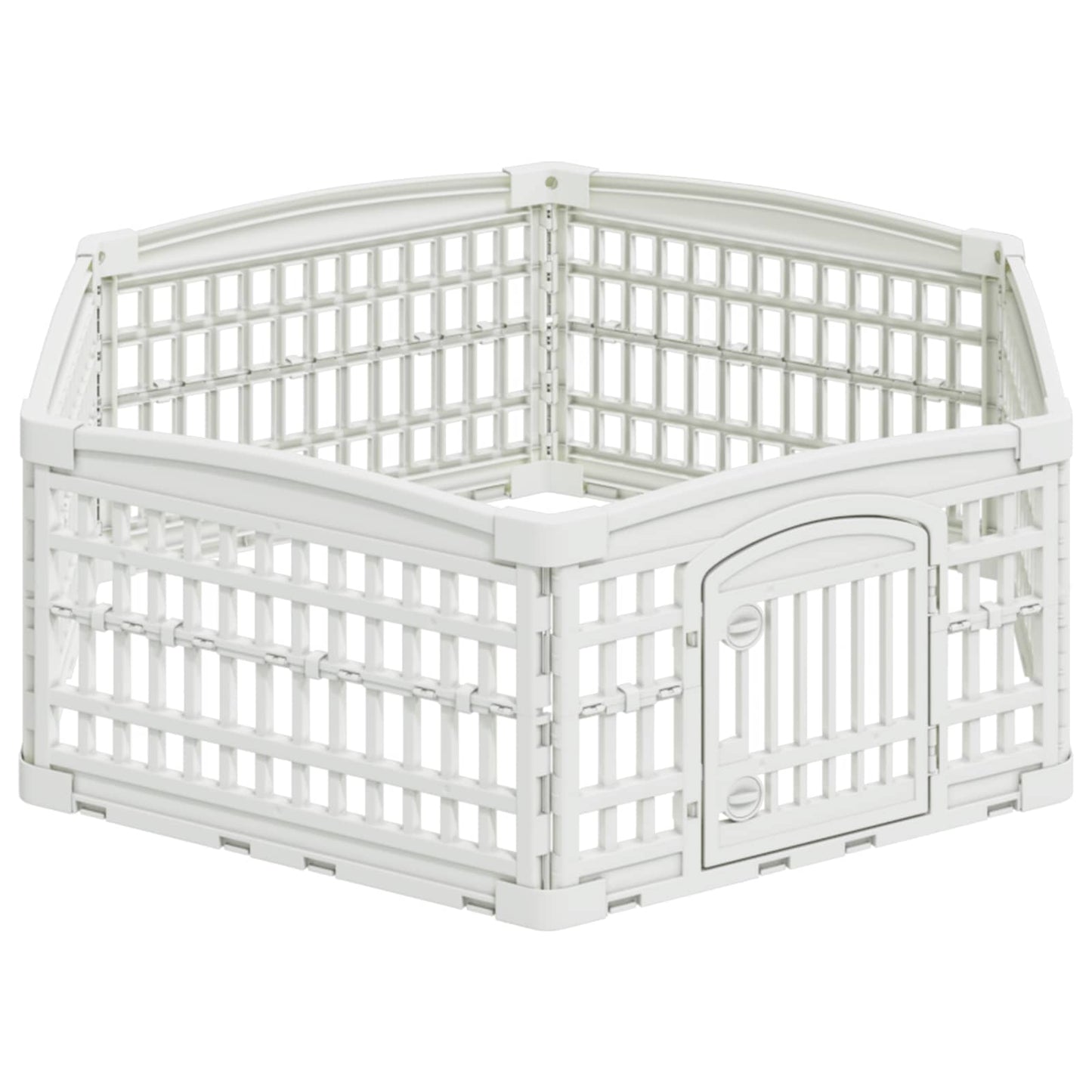 6 Panelers hundelegeplads 122 x 106,5 x 40 cm Plastik Hvid