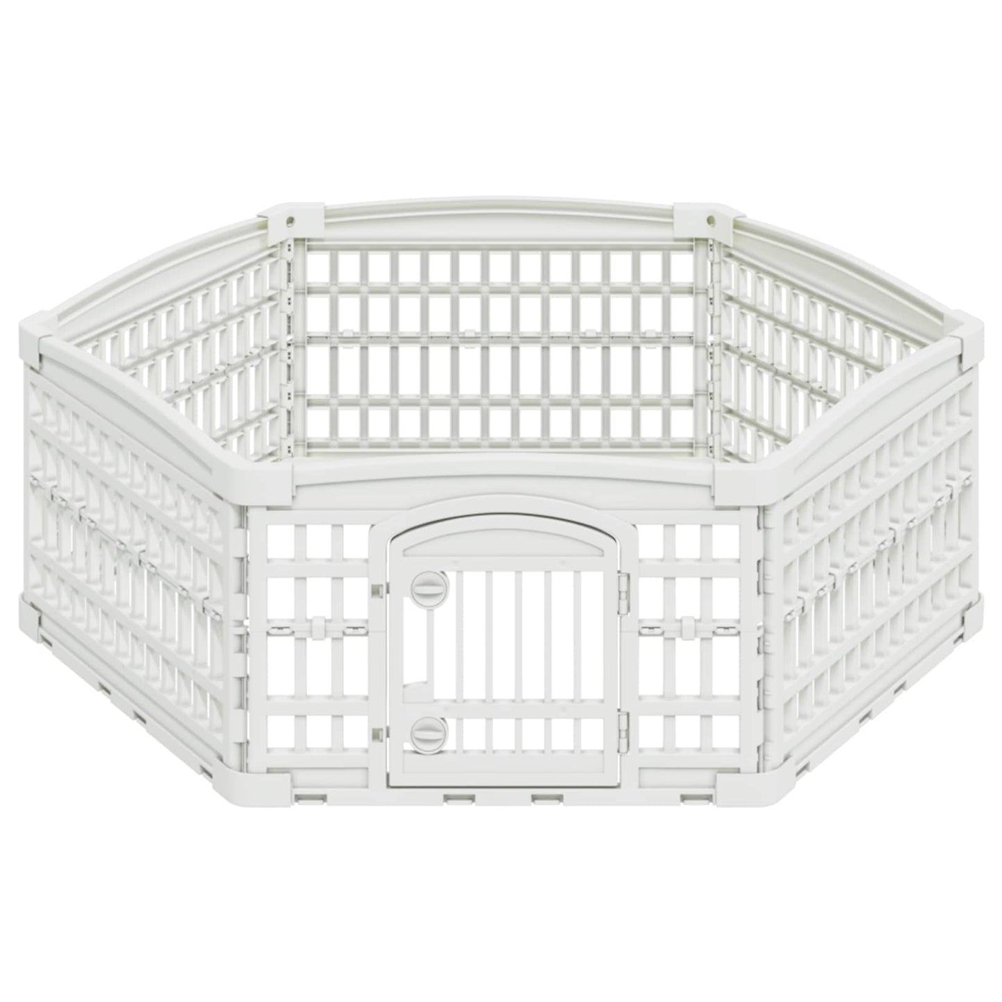 6 Panelers hundelegeplads 122 x 106,5 x 40 cm Plastik Hvid