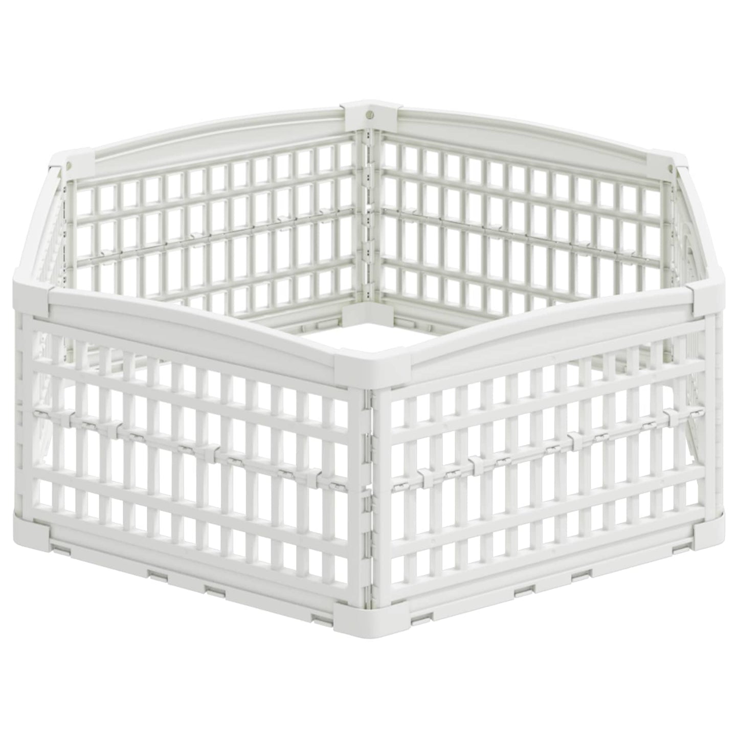 6 Panelers hundelegeplads 122 x 106,5 x 40 cm Plastik Hvid