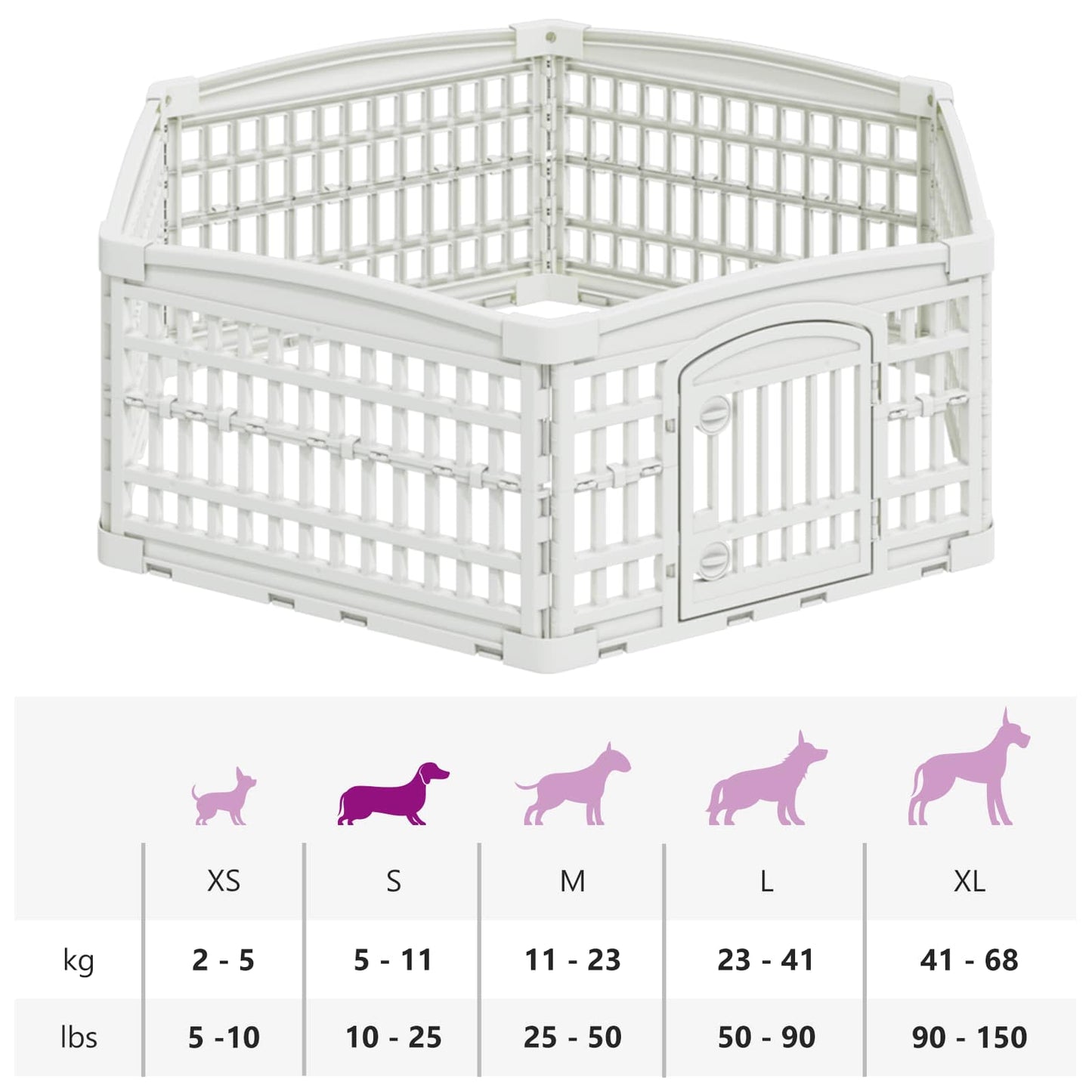 6 Panelers hundelegeplads 122 x 106,5 x 40 cm Plastik Hvid