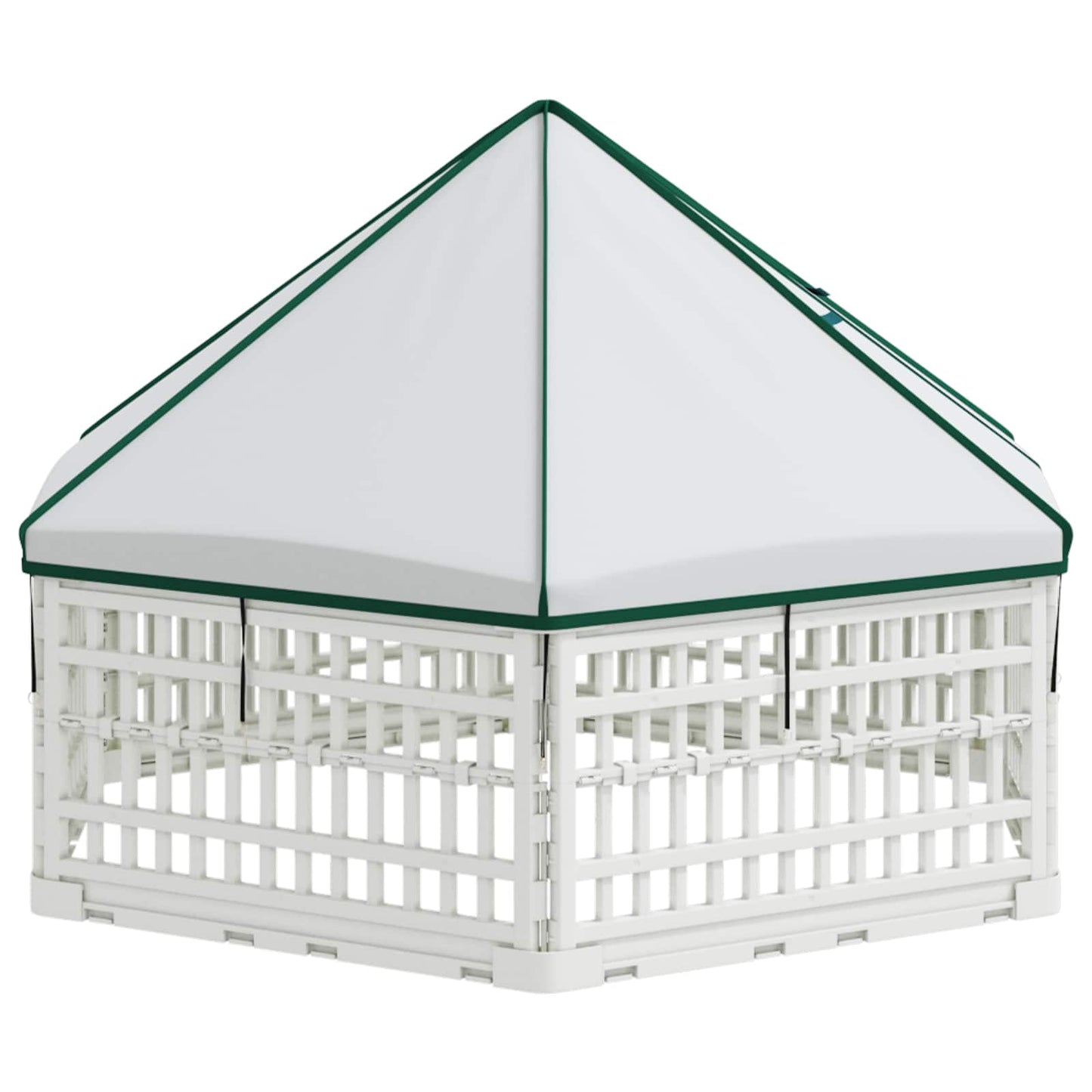 6 Panelers hundelegeplads 122 x 106,5 x 82 cm Plastik Hvid
