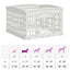 4-panelers hunde legegrind 88 x 88 x 56 cm Plastik Hvid