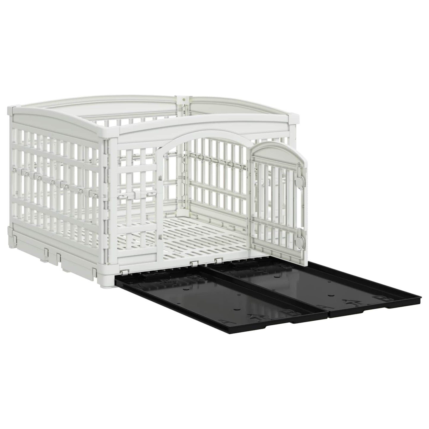 4-panelers hunde legegrind 177,5 x 154,5 x 112 cm Plastik Hvid