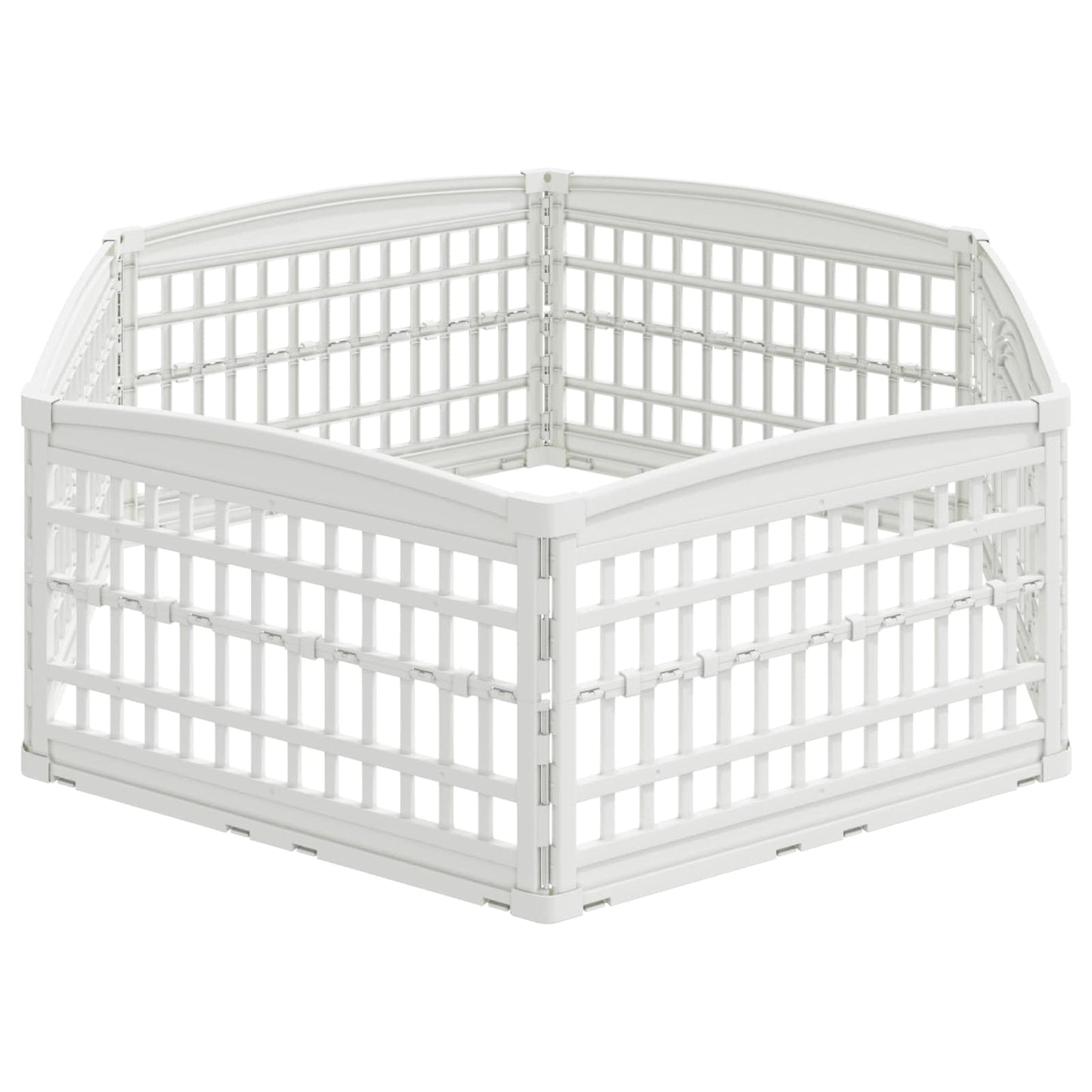 6 Panelers hundelegeplads 177,5 x 154,5 x 58 cm Plastik Hvid