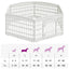 6 Panelers hundelegeplads 177,5 x 154,5 x 58 cm Plastik Hvid