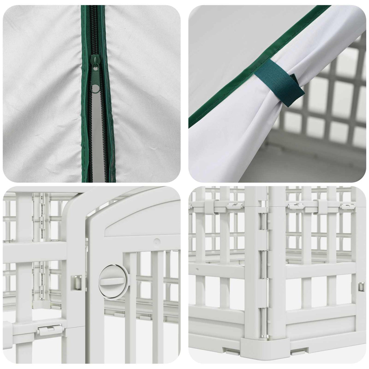 6 Panelers hundelegeplads 177,5 x 154,5 x 112 cm Plastik Hvid