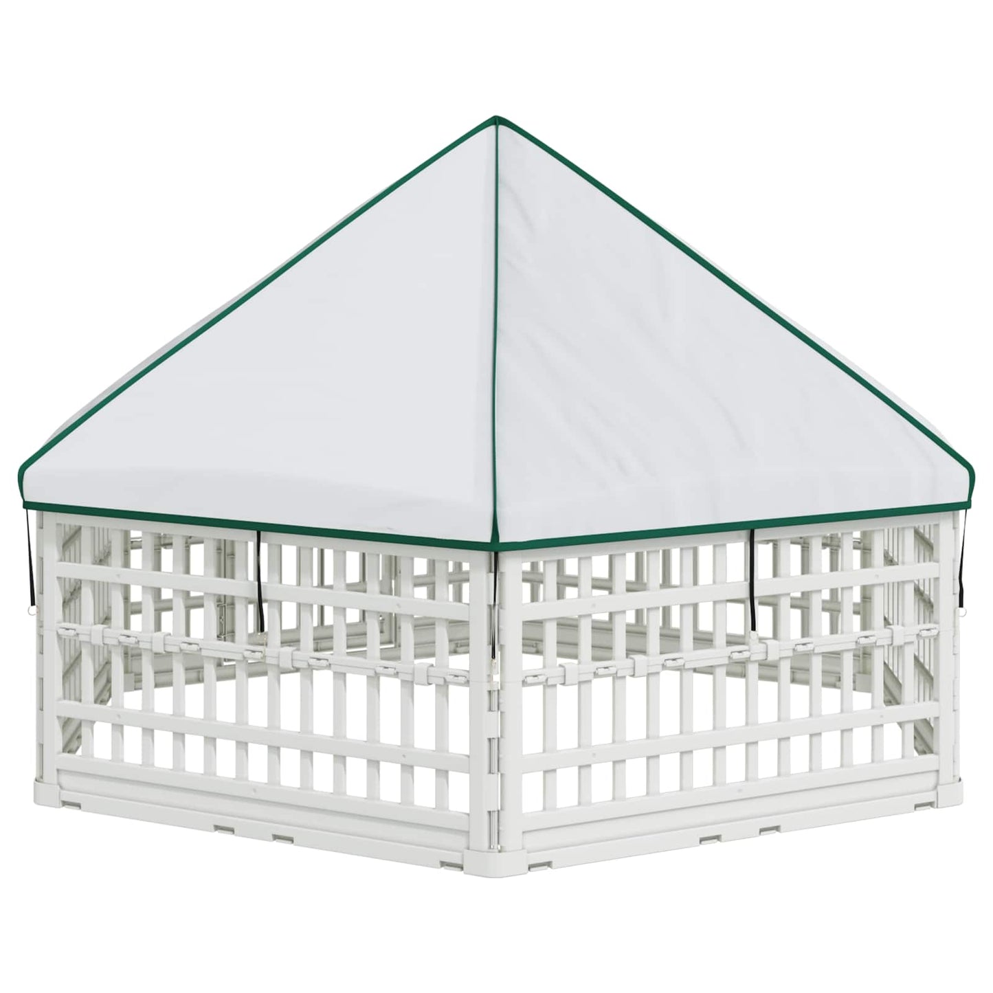 6 Panelers hundelegeplads 177,5 x 154,5 x 112 cm Plastik Hvid
