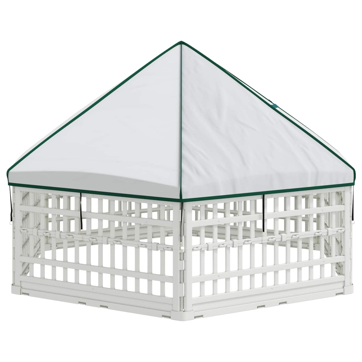 6 Panelers hundelegeplads 177,5 x 154,5 x 112 cm Plastik Hvid