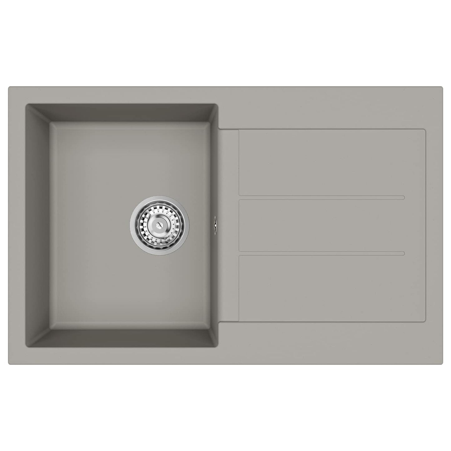 Vask Grå 780 x 500 mm 80% Kvarts og 20% Resin