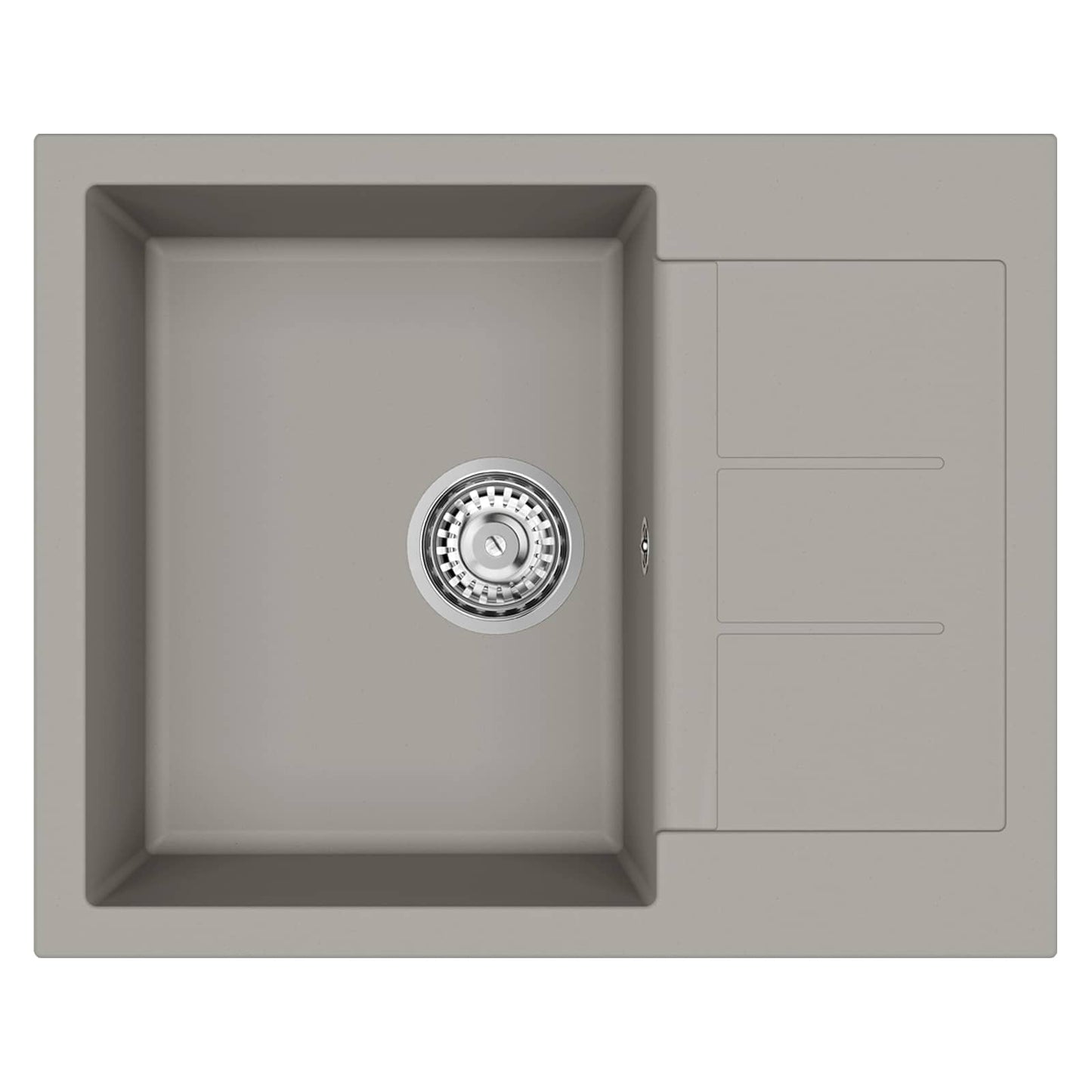 Vask Grå 620 x 500 mm 80% Kvarts og 20% Resin