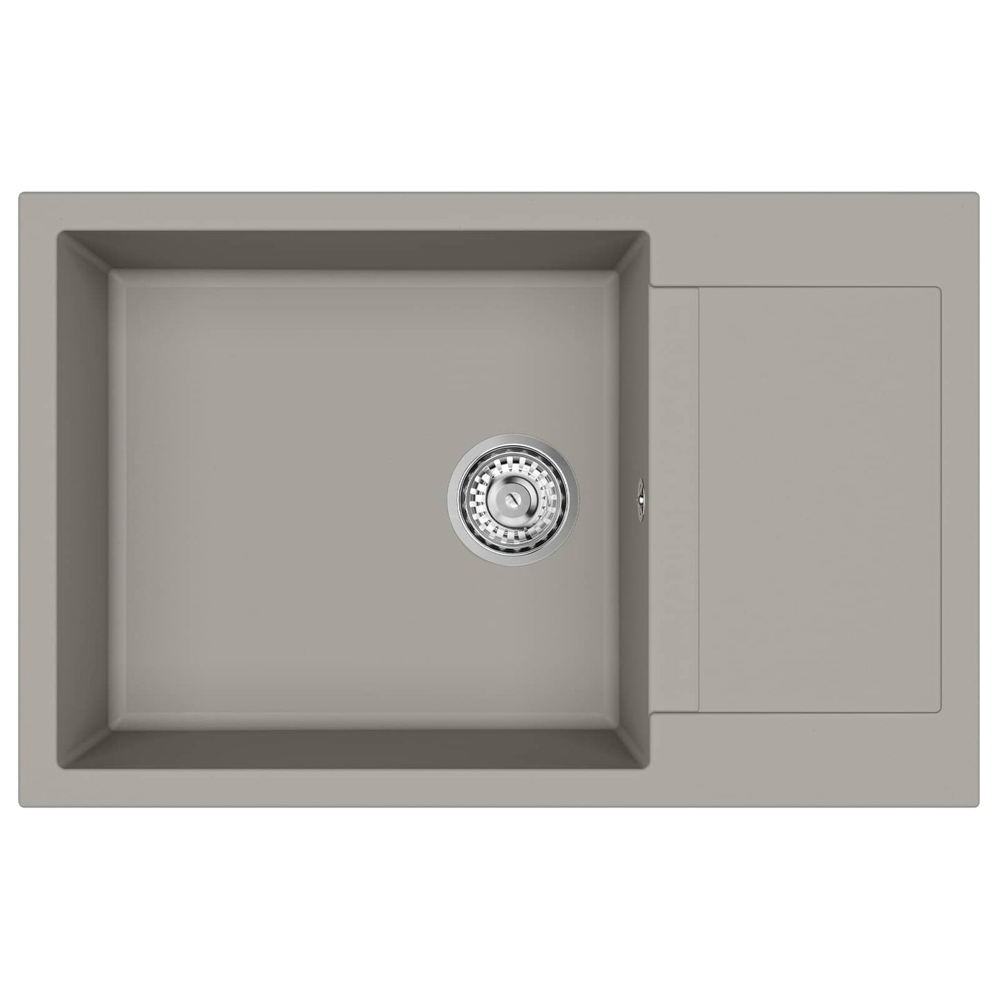 Vask Grå 780 x 500 mm 80% Kvarts og 20% Resin
