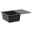 Vask 80% Kvarts og 20% Resin 670 x 460 mm Sort